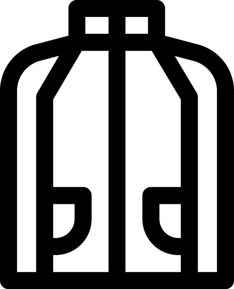 A black and white icon of a bag vector