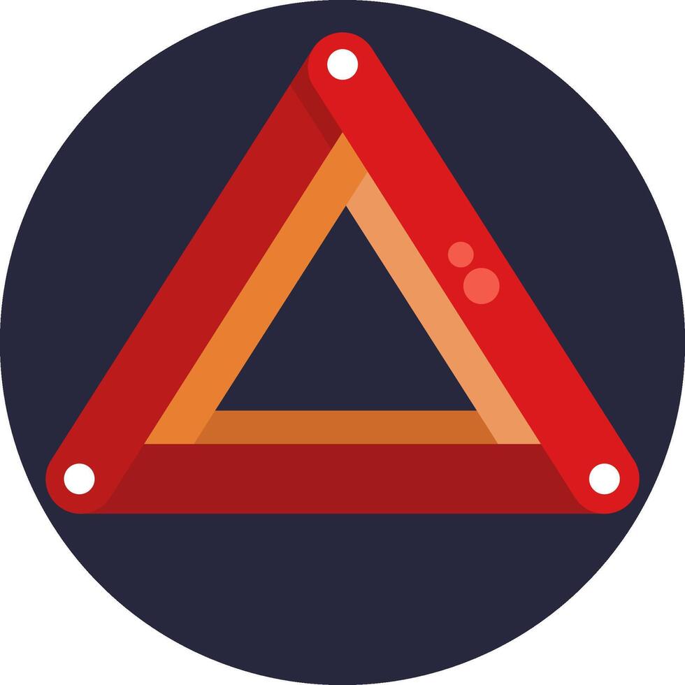 A red triangle with a red triangle on it vector