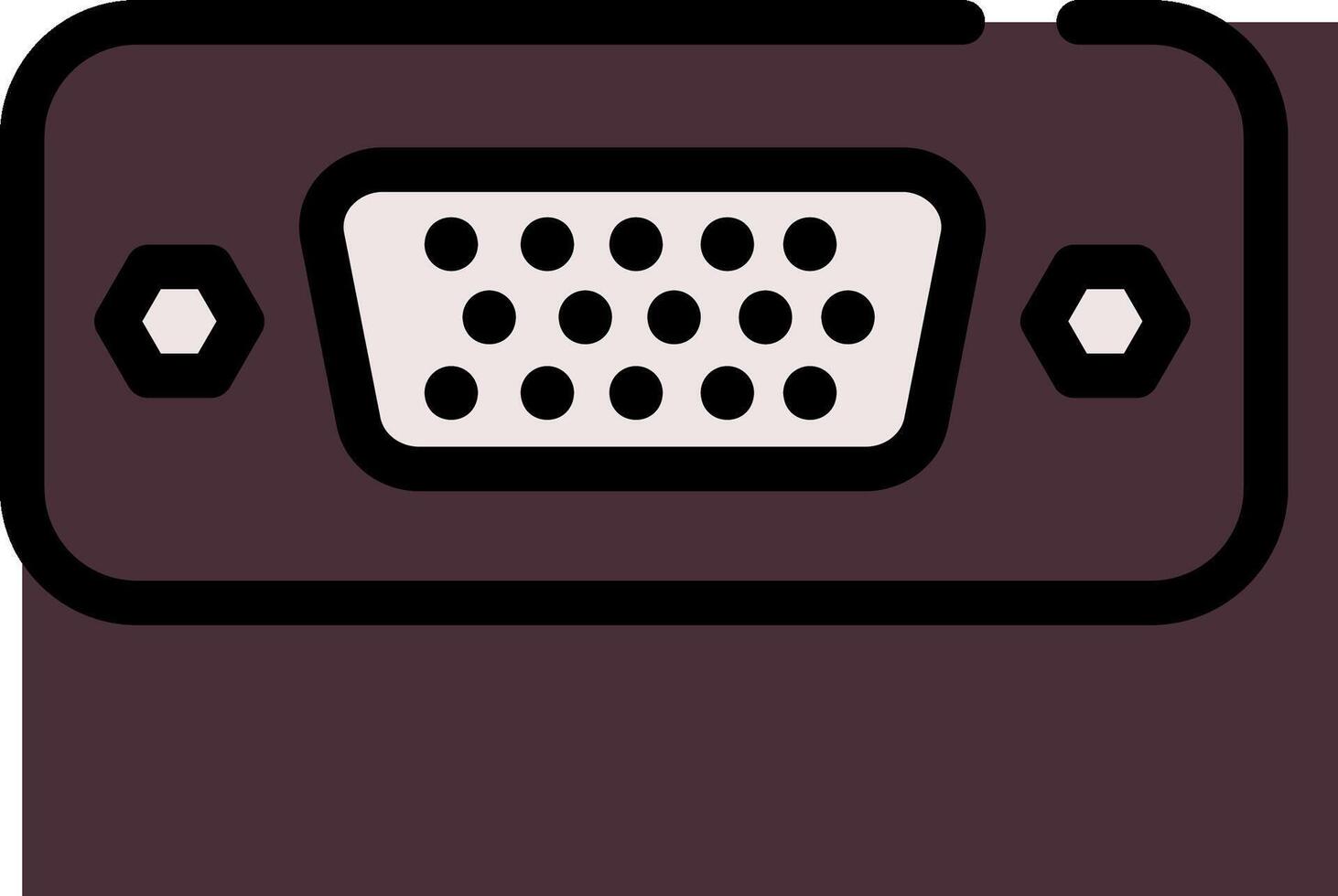 A black and white image of a vga connector vector