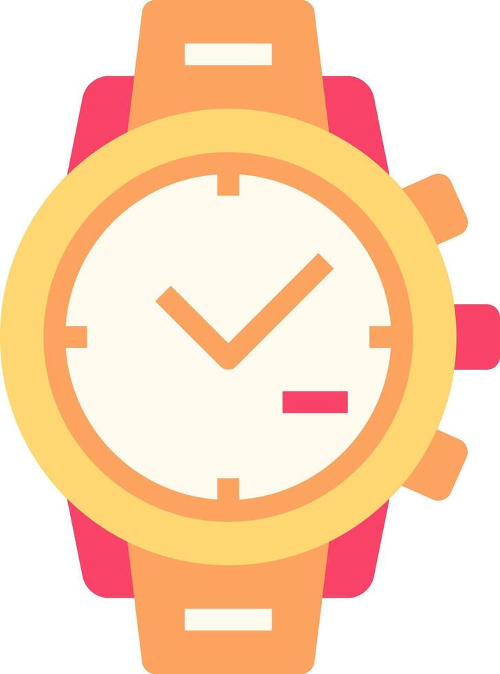 A watch with a red and orange face vector