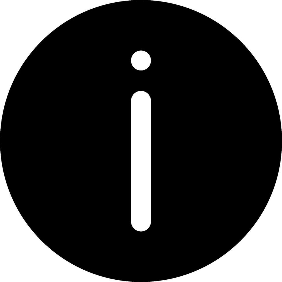 A black and white icon of the letter i vector