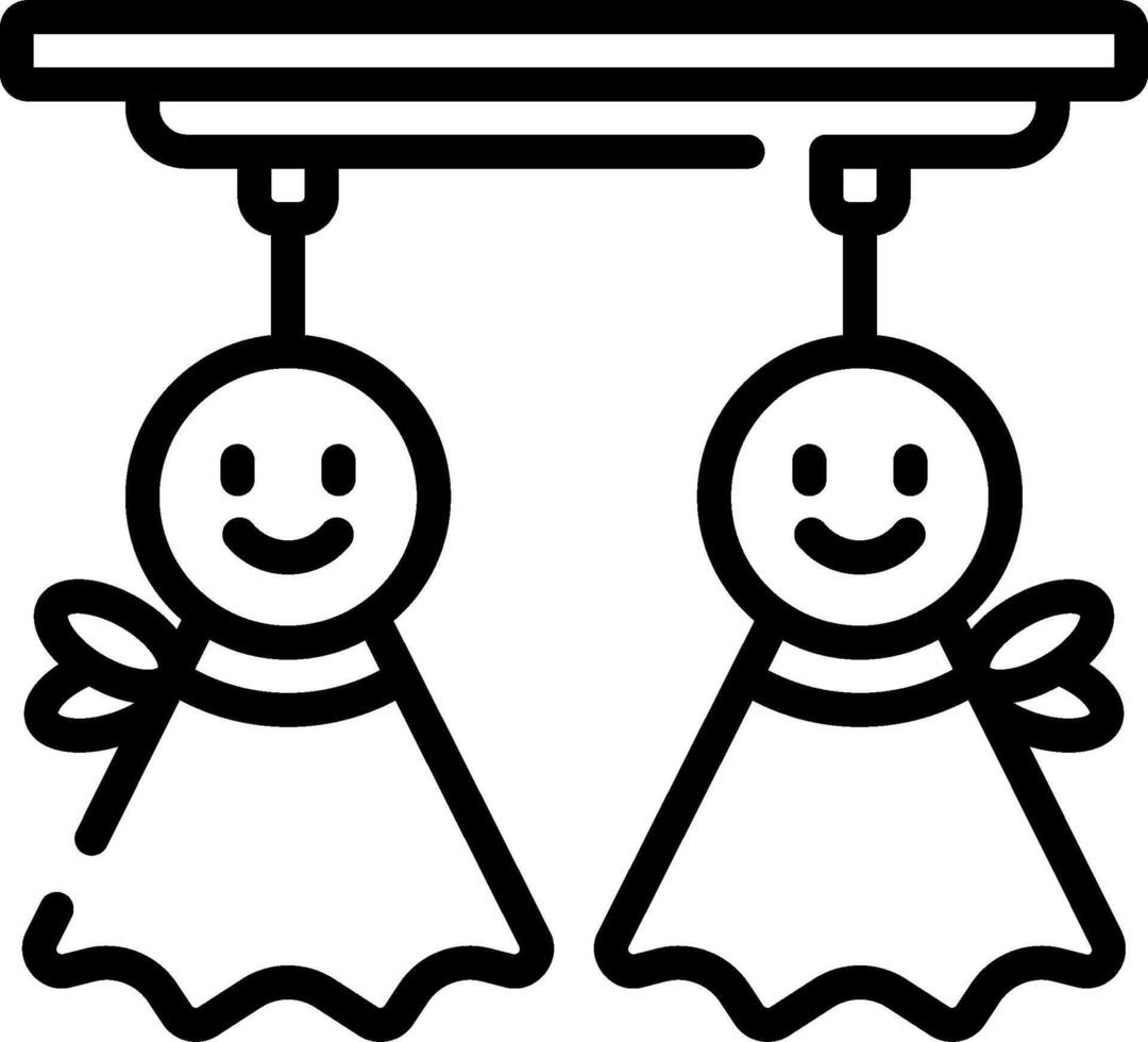 Two people hanging from a ceiling with a sign that says hanging vector