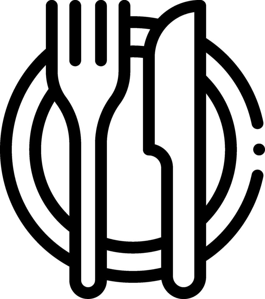 A black and white logo of a fork and knife vector