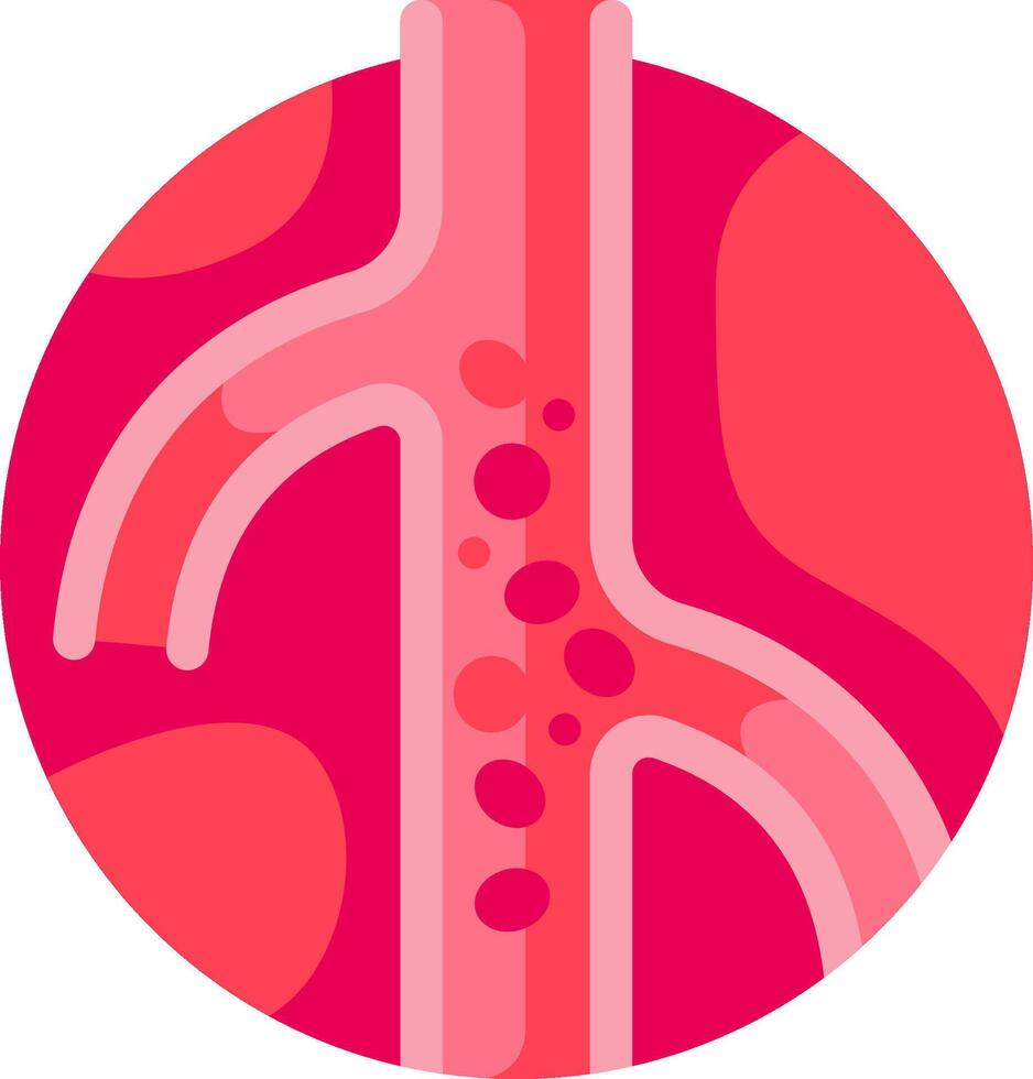 A red circle with a red heart on it vector