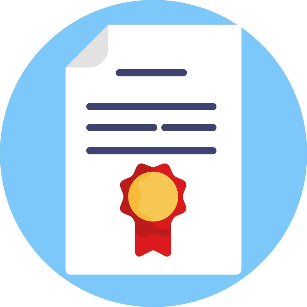 A certificate with a red seal on it vector