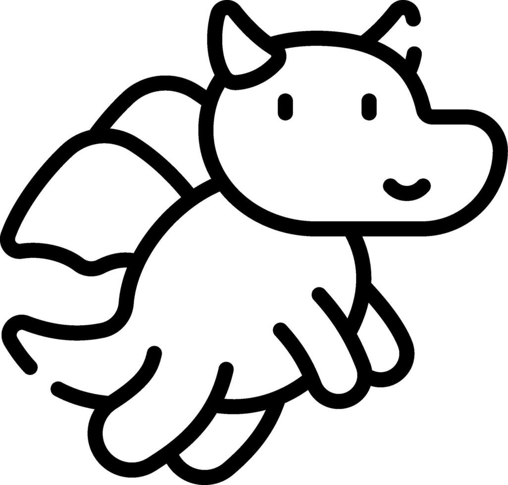A cartoon dragon flying in the air vector