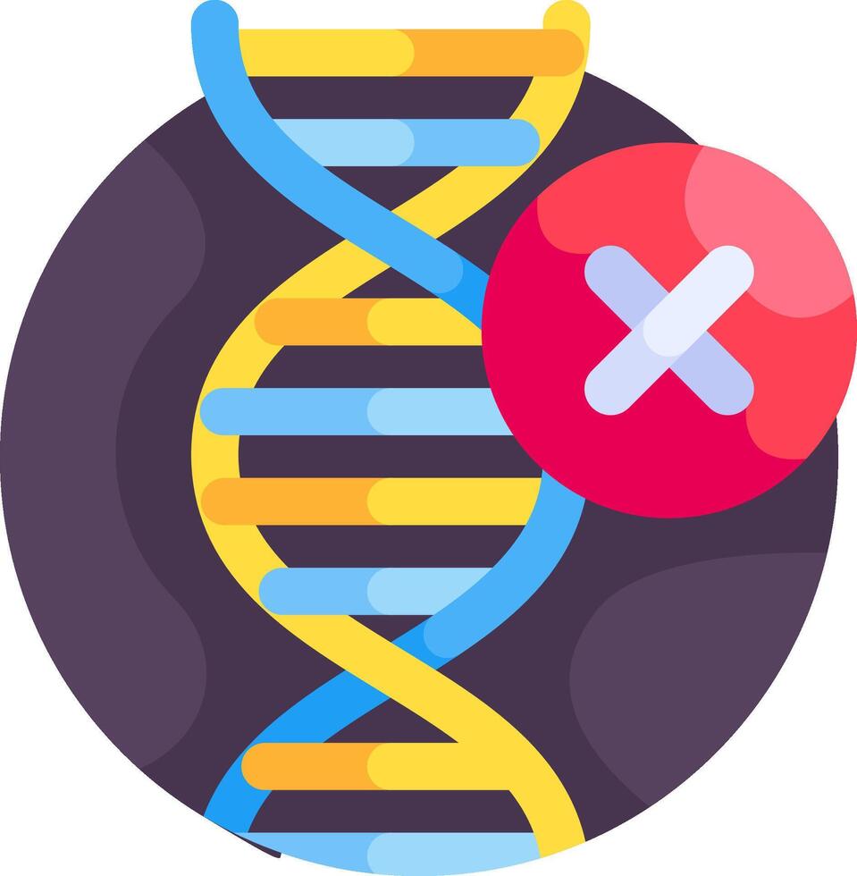 An icon of a double helix with a red x on it vector