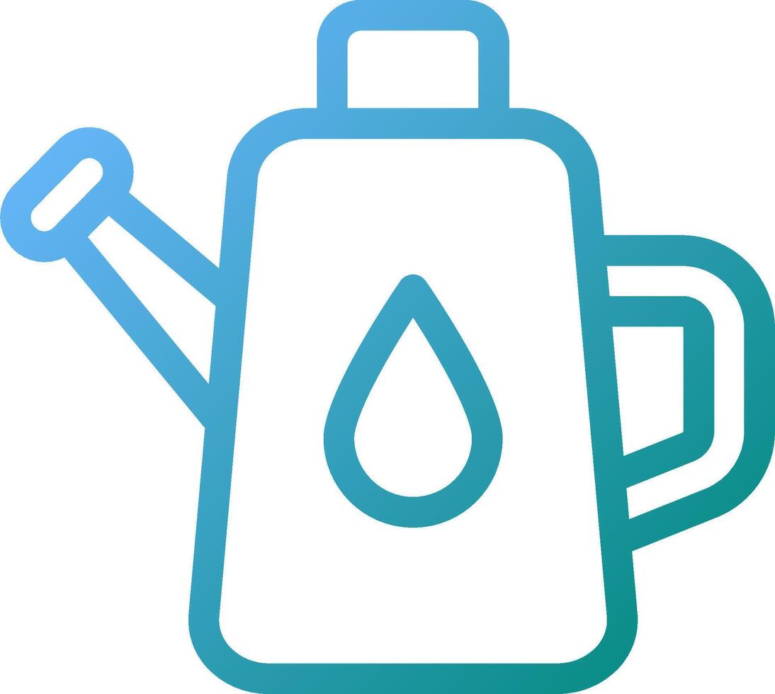 A blue and white watering can icon vector