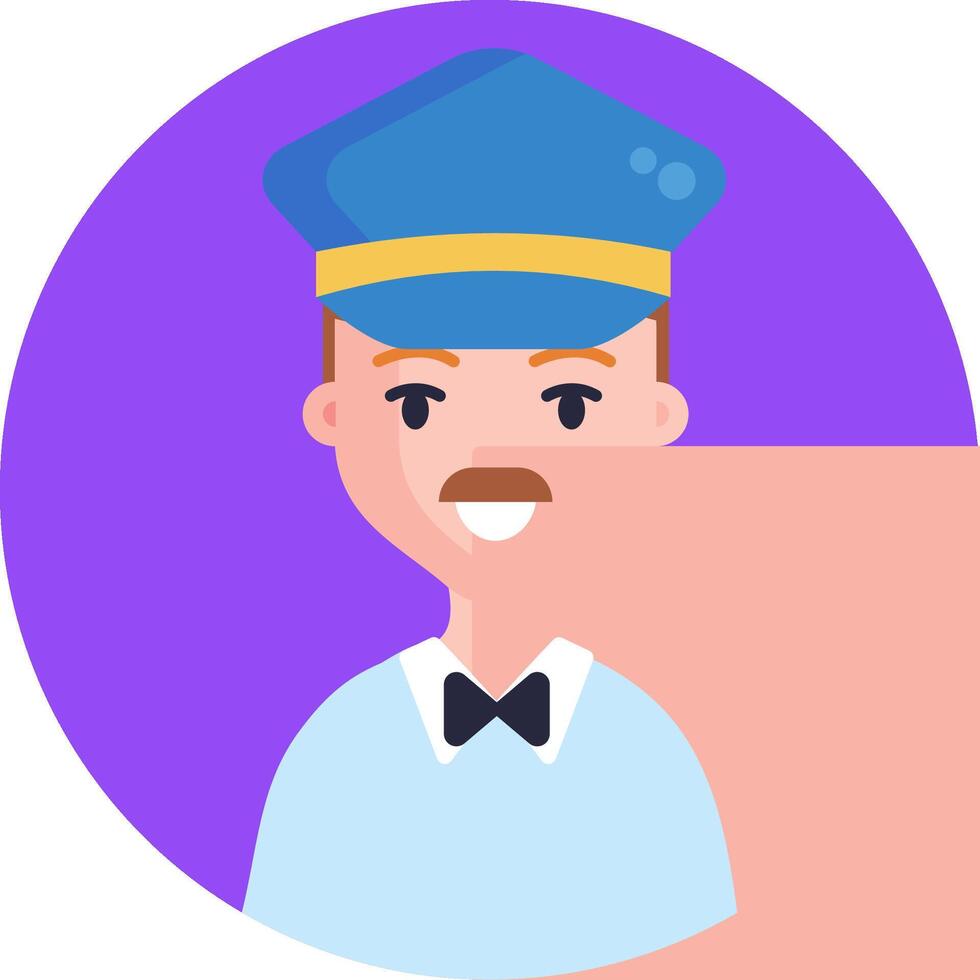 A cartoon man in a blue hat and bow tie vector