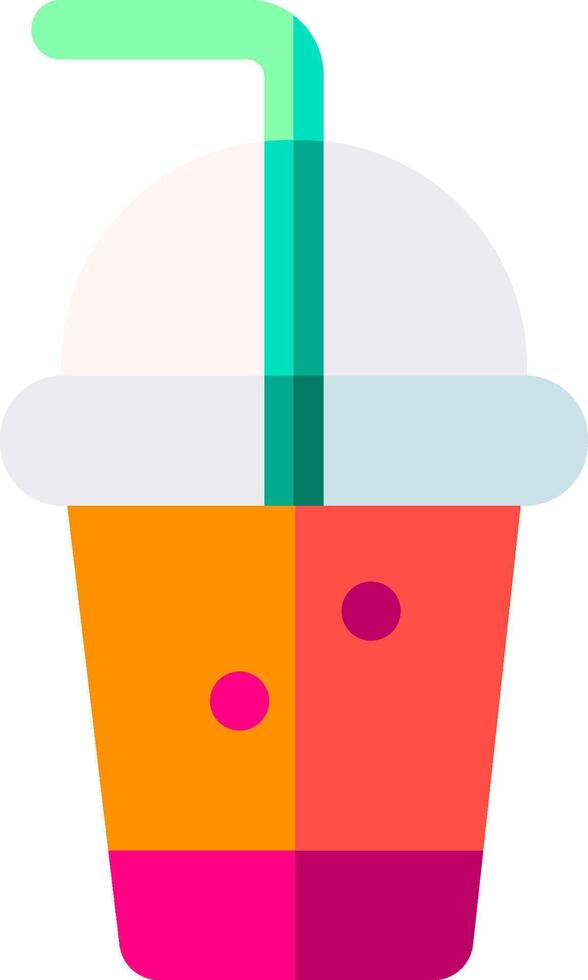 An orange drink with a straw in it vector