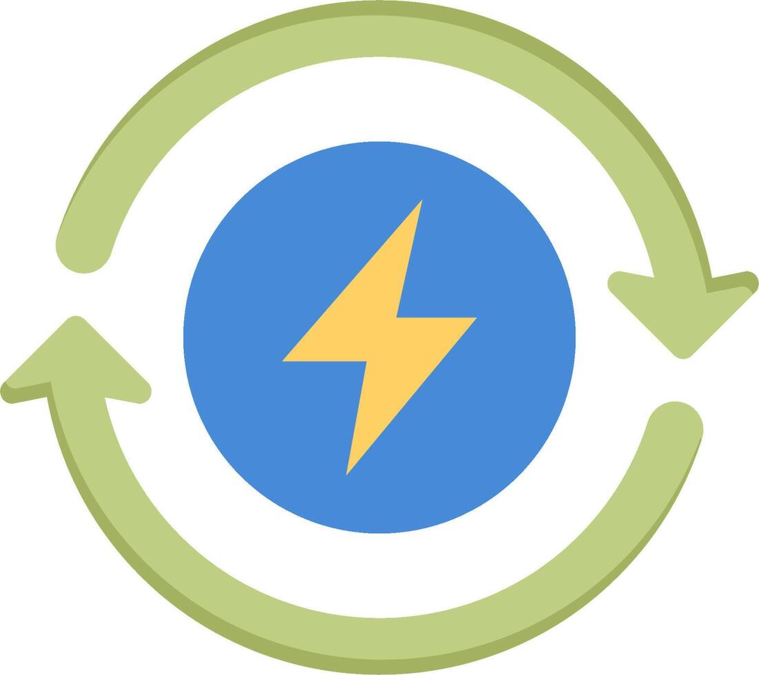 A blue and green circle with a lightning bolt on it vector