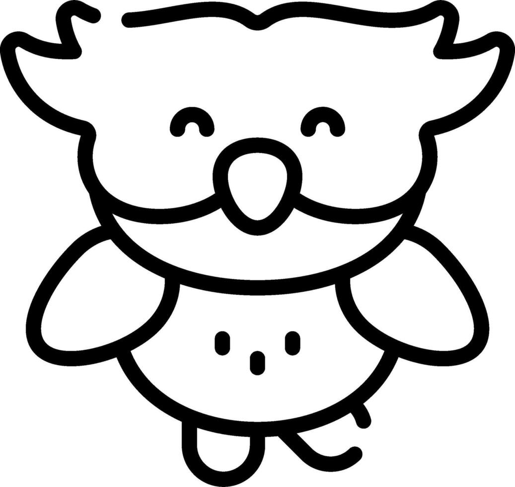 A cartoon owl with a big nose and a big mouth vector