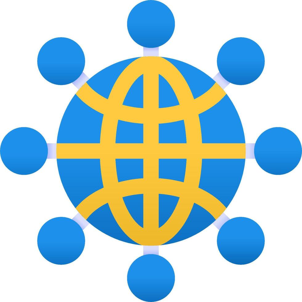 A globe with people connected around it vector