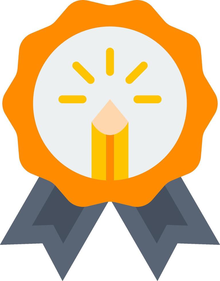 A yellow and orange ribbon with a pencil in it vector