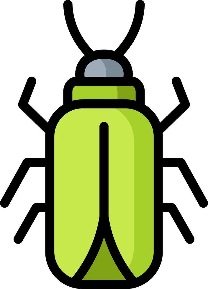 A green bug icon on a white background vector