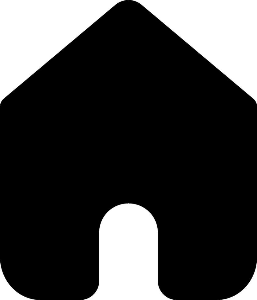 A black house icon with a window vector