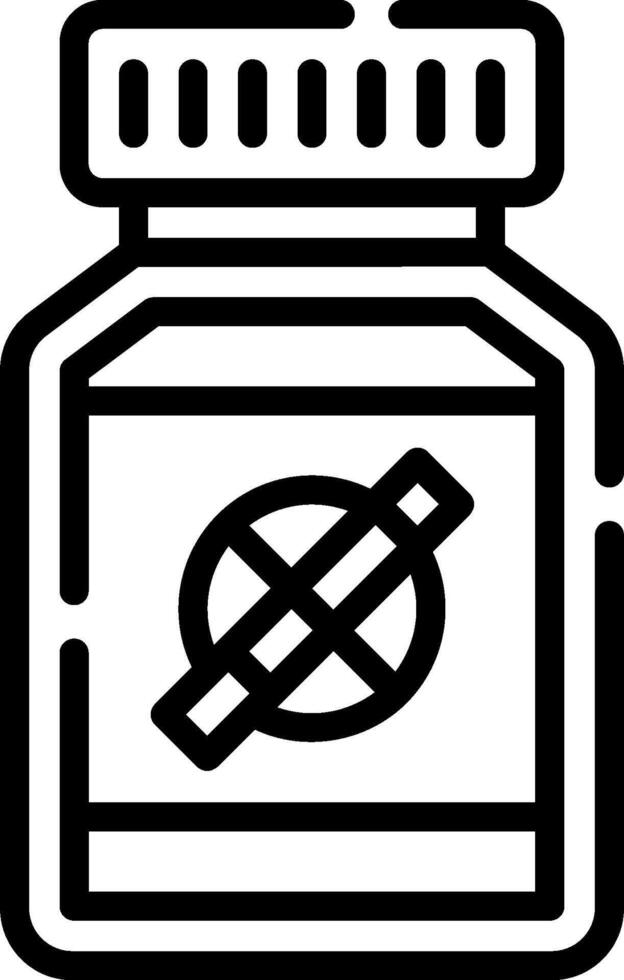 A bottle of pills with a cigarette in it vector