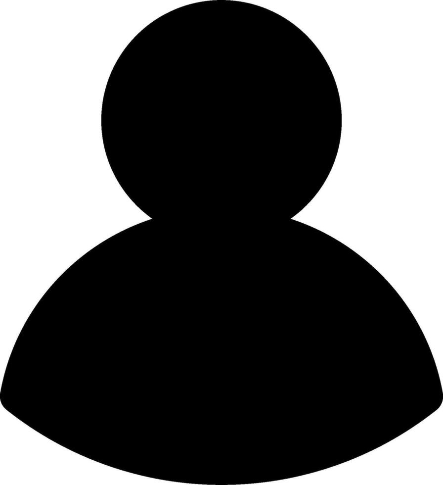 A black silhouette of a person with a circle around it vector