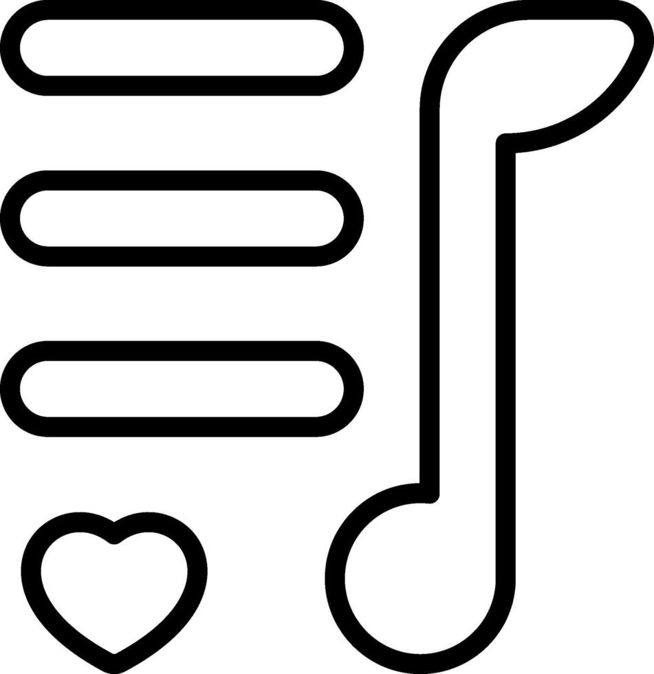 Music notes icon with a heart vector