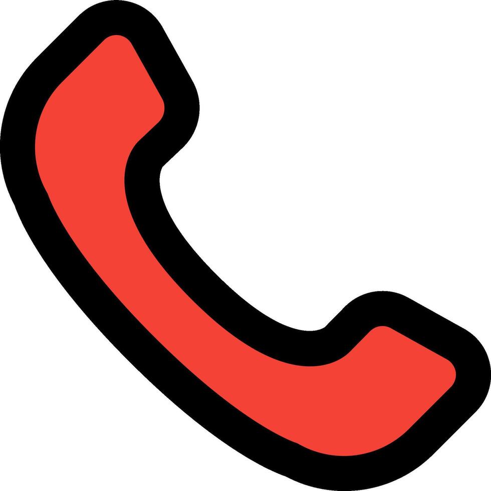 A red phone icon on a white background vector