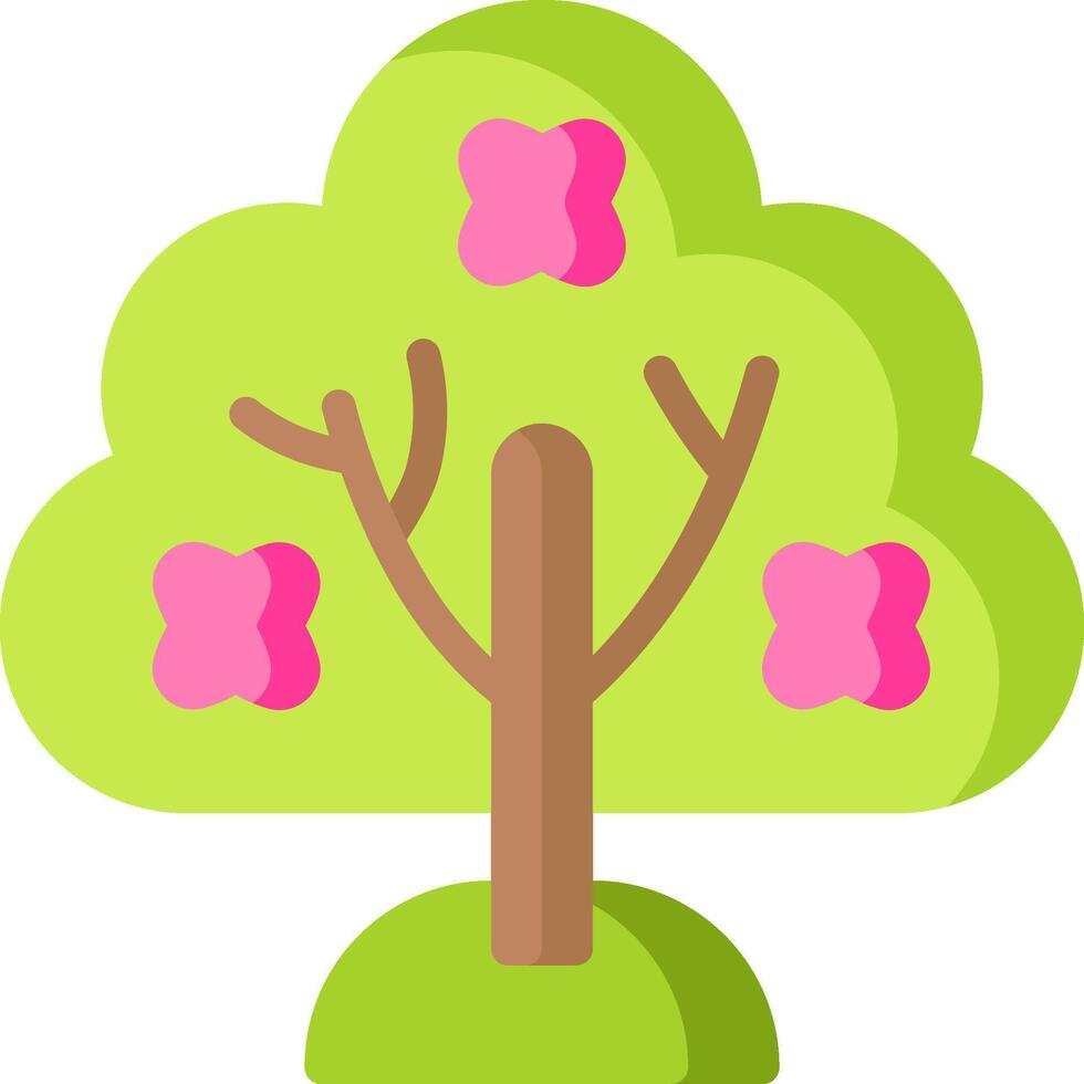 A tree with pink flowers on it vector