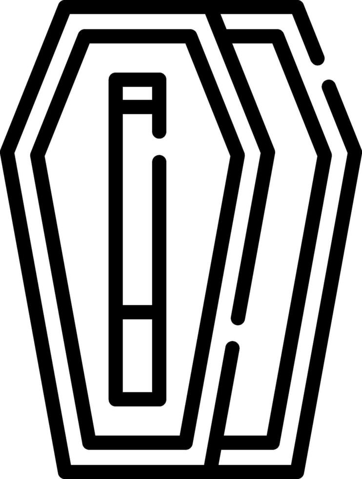 A black and white image of a coffin vector