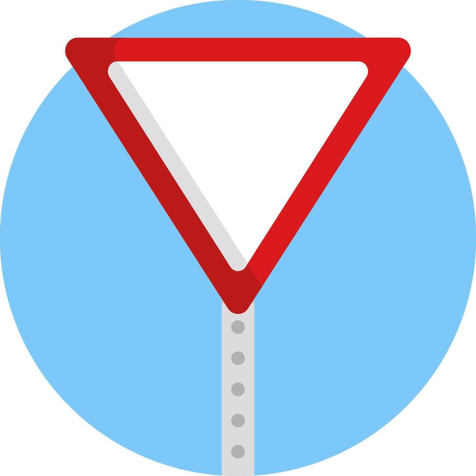 A traffic sign with a red triangle on it vector