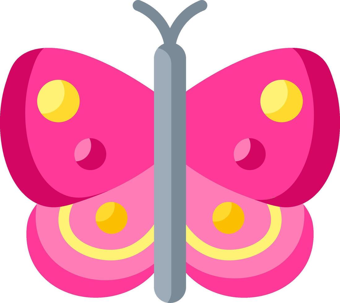 A pink butterfly with yellow spots on its wings vector