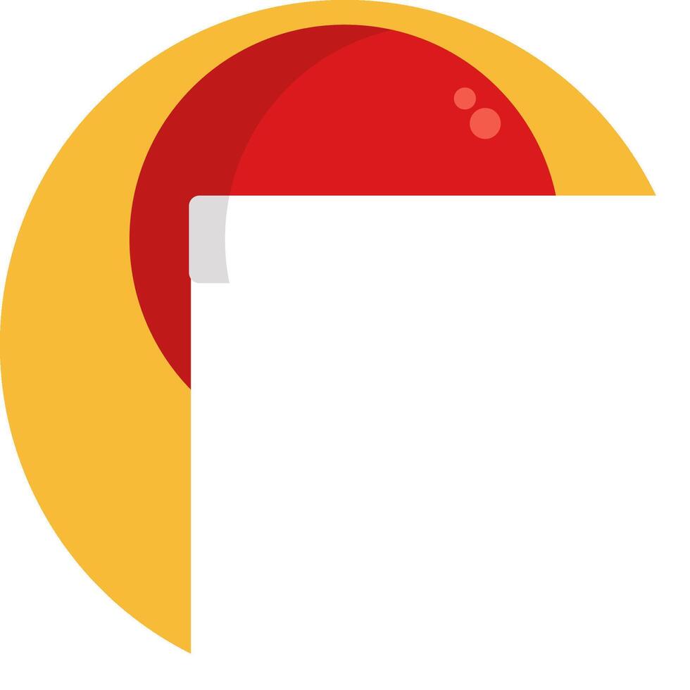 Google chrome icon with a red and yellow sun vector