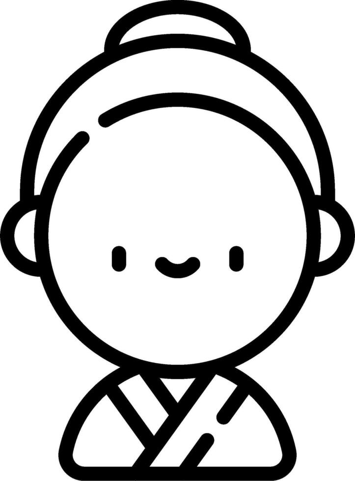 A black and white drawing of a woman with a headband vector