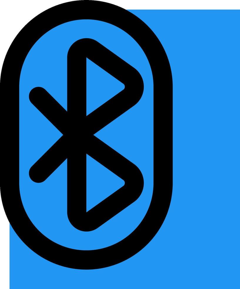 A blue and black bluetooth symbol on a white background vector