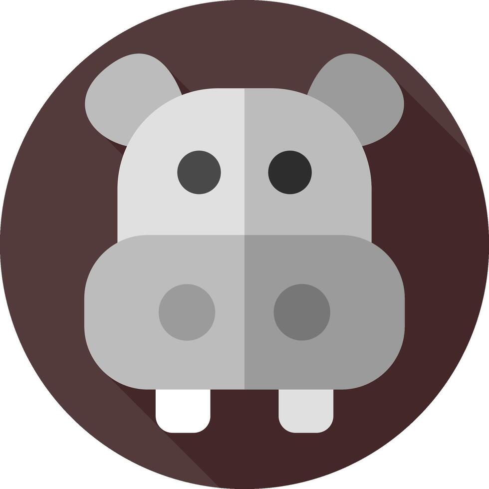 A hippo in a flat design icon vector