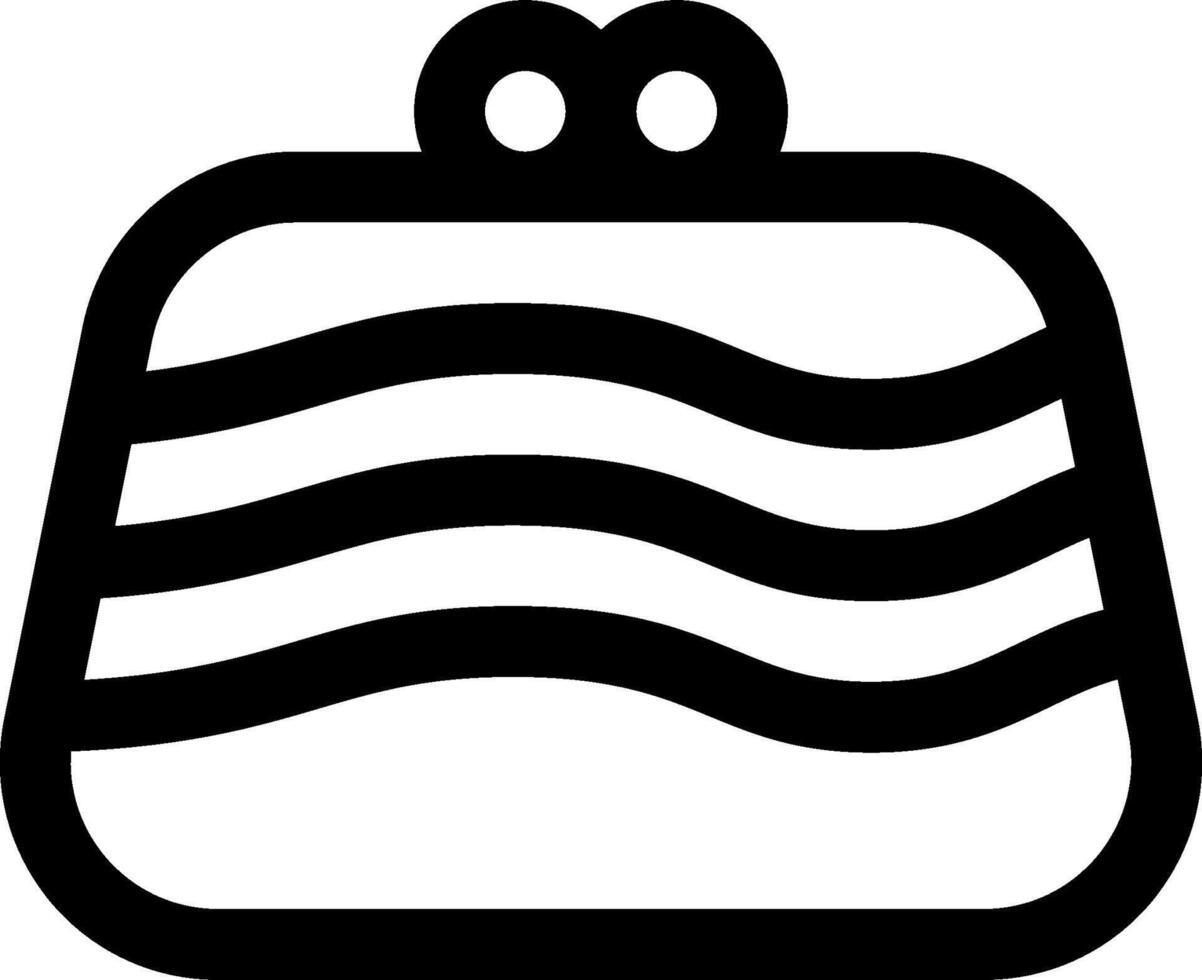 A black and white image of a purse vector