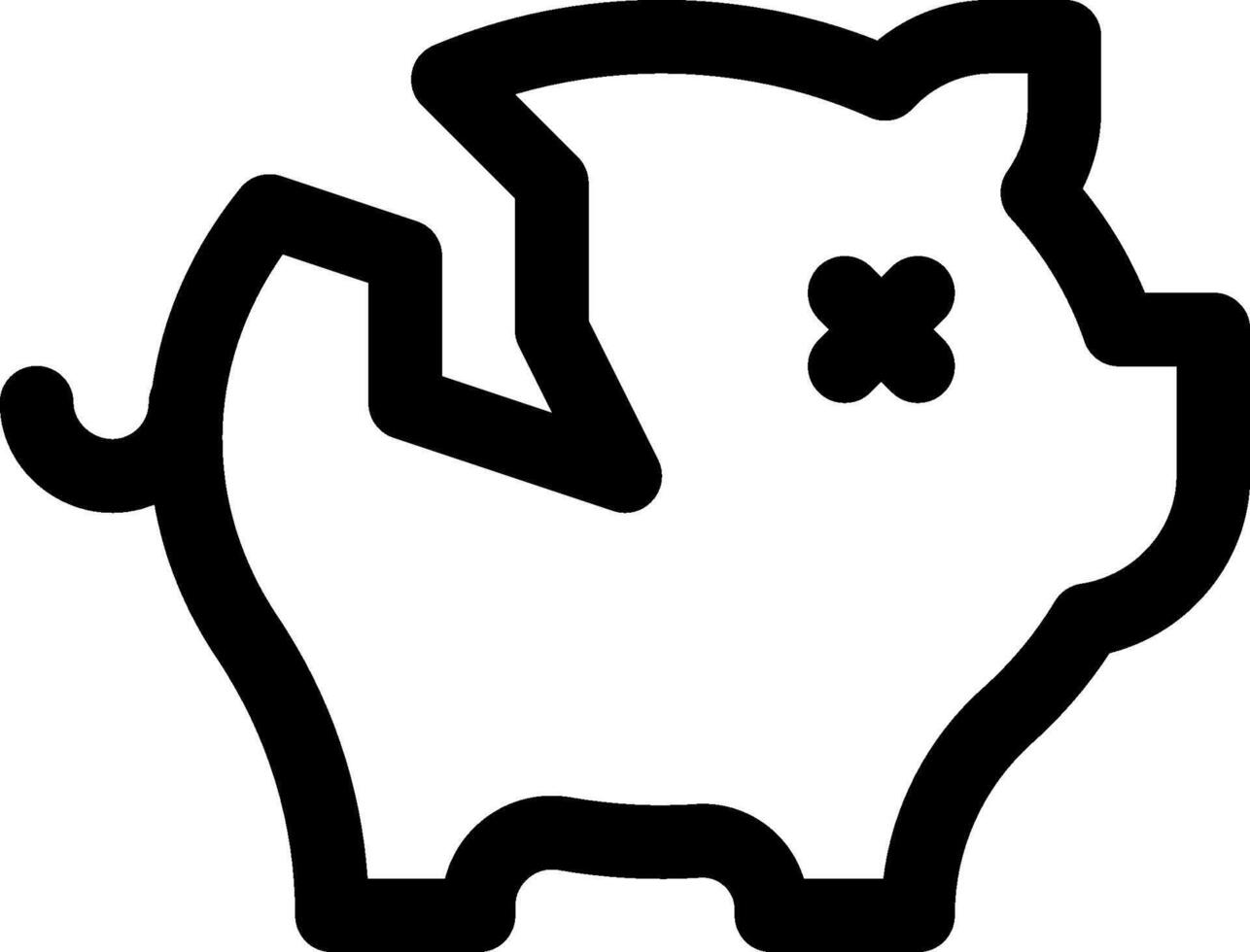 A black and white piggy bank icon vector