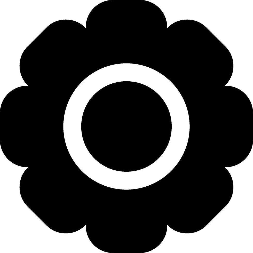 A black and white flower with a circle in the center vector