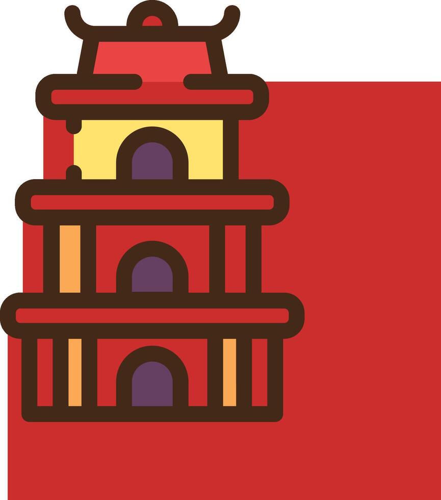 Chinese pagoda icon vector