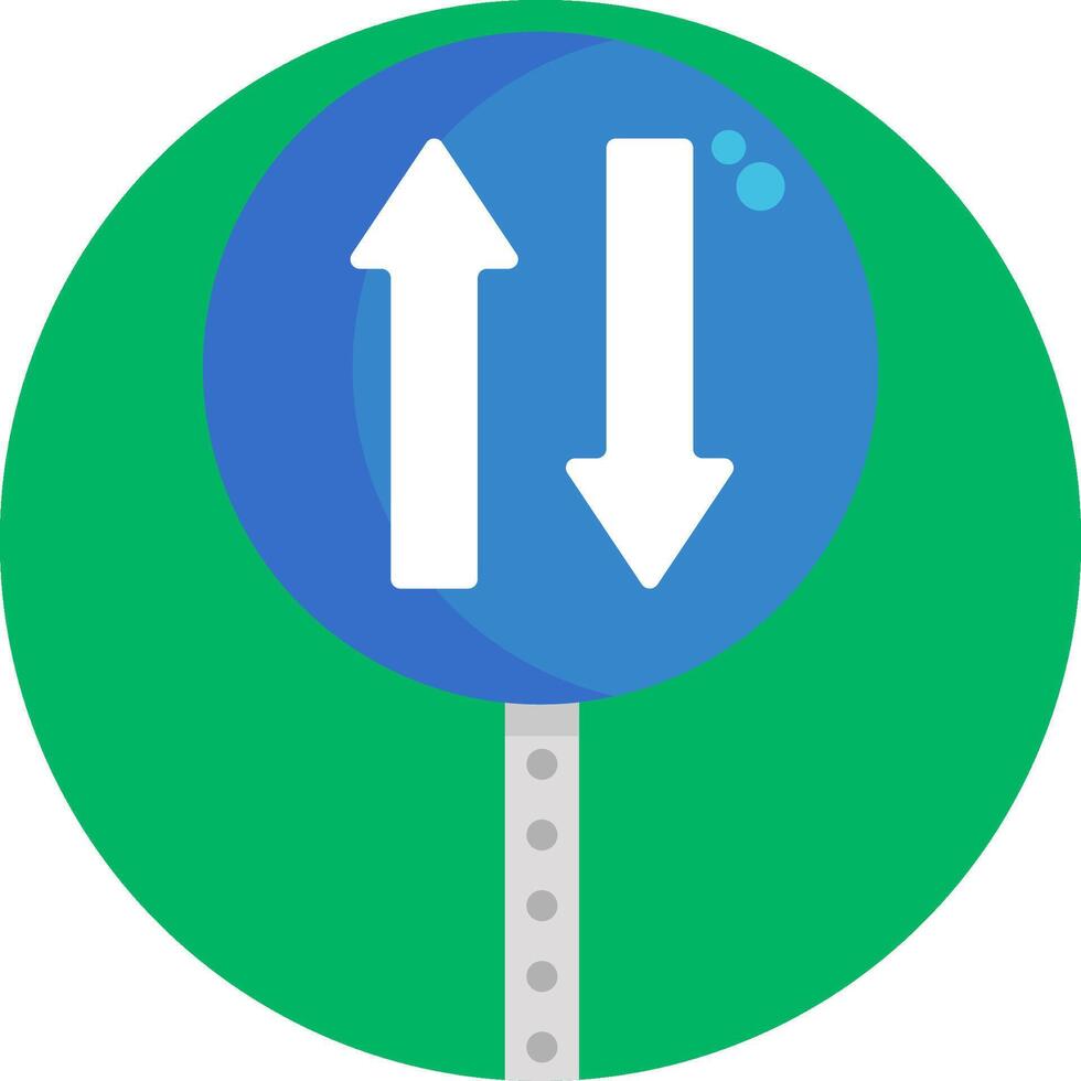 A traffic sign with two arrows pointing in different directions vector