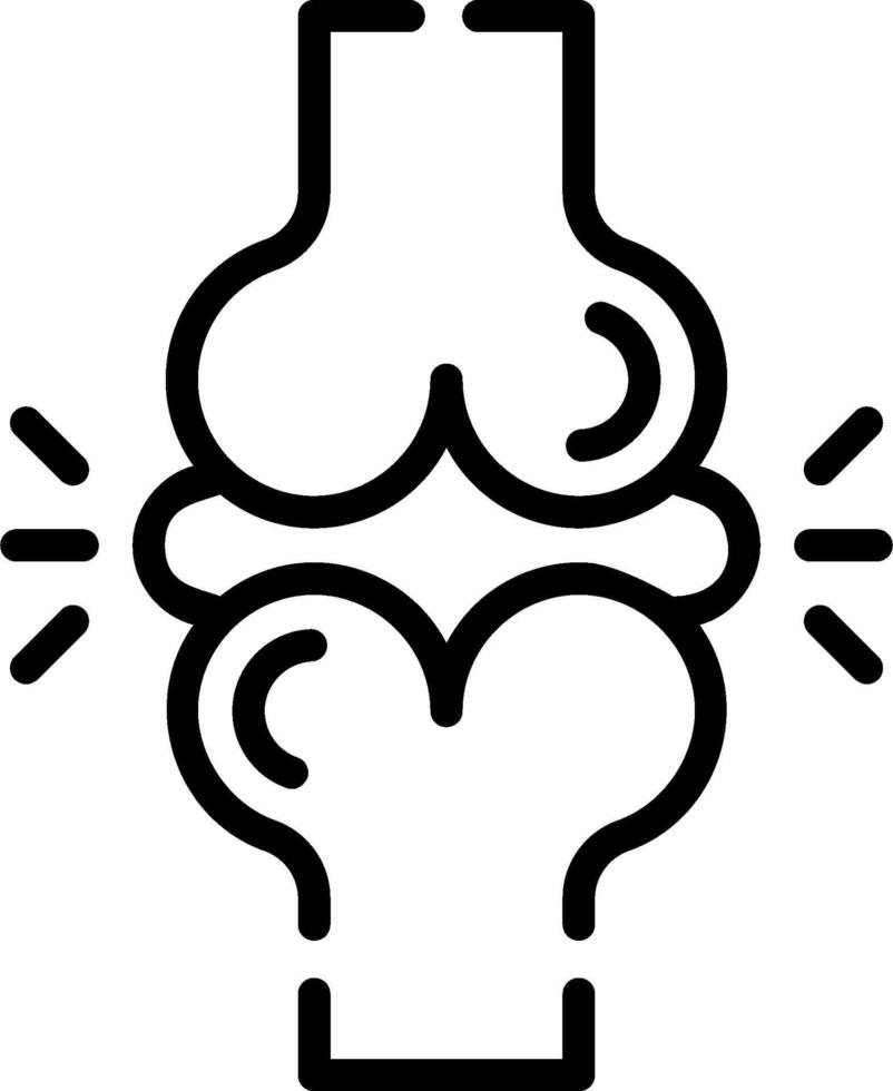 A black and white illustration of a knee vector