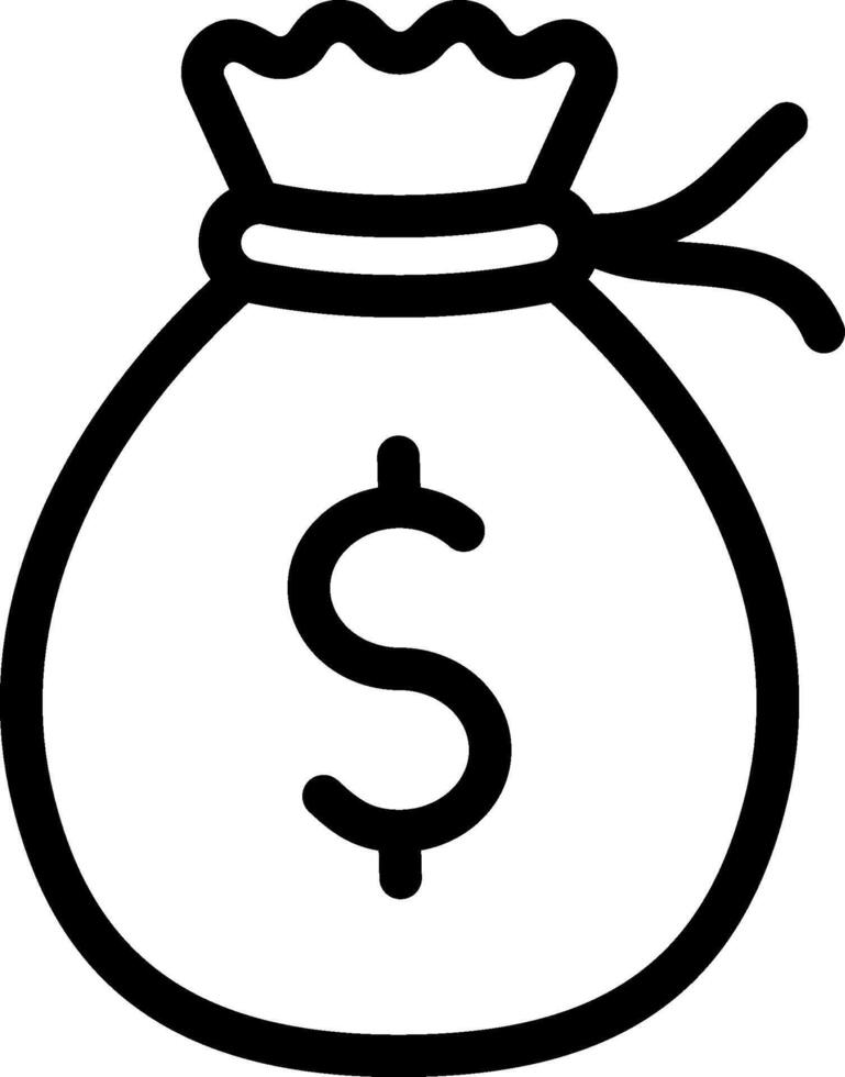 Money bag icon outline vector