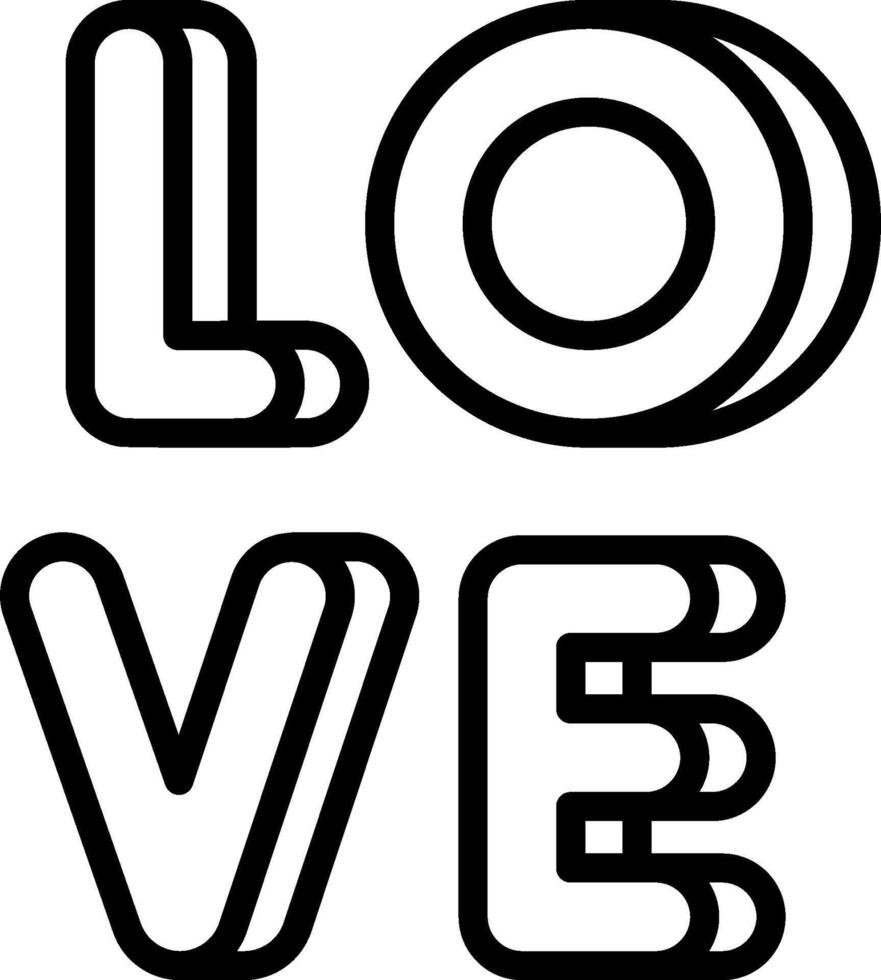 Love lettering with the word love in black and white vector