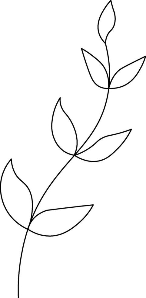 Hand drawn branch with leaves isolated on a white background. Good for sticker, icon, logo vector
