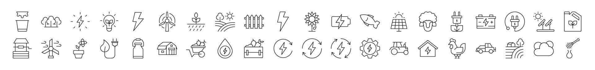 Field, Harvest, Farm, Agriculture Simple Icon Collection. Editable Stroke. Perfect for Infographics, Articles, Books, Flyers, Banners vector