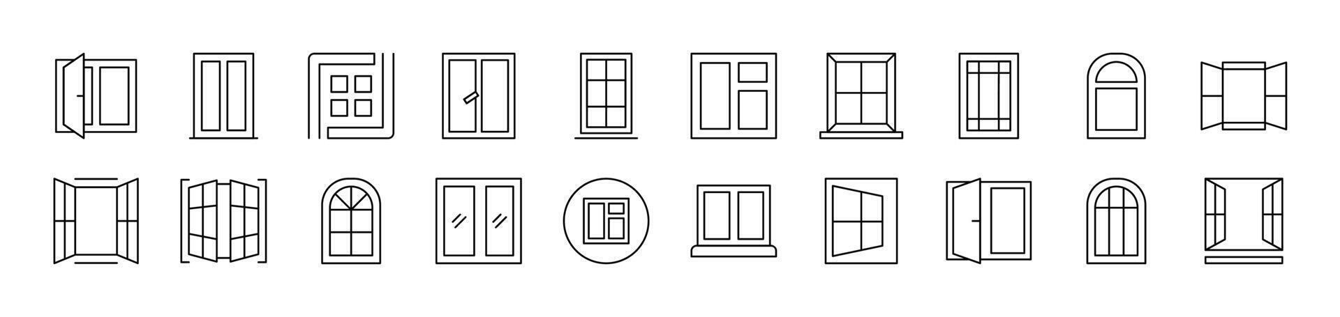 Simple Isolated Line Icons Collection. Editable Stroke. Suitable for Web Sites, Books, Cards, Apps vector