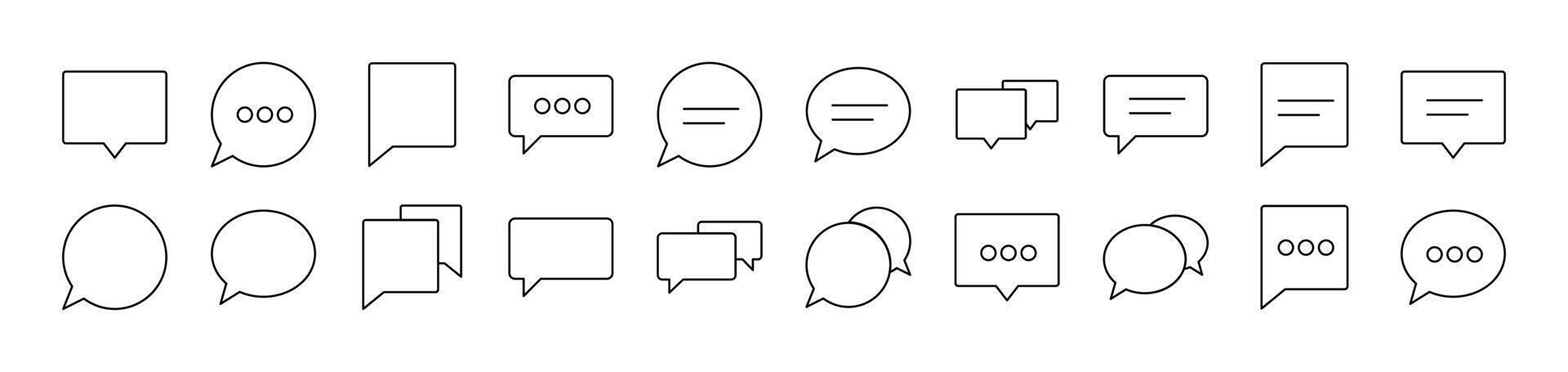 Speech Bubble as Communication and Dialogue Related Image Collection. Editable Stroke. Perfect for Infographics, Articles, Books, Flyers, Banners vector