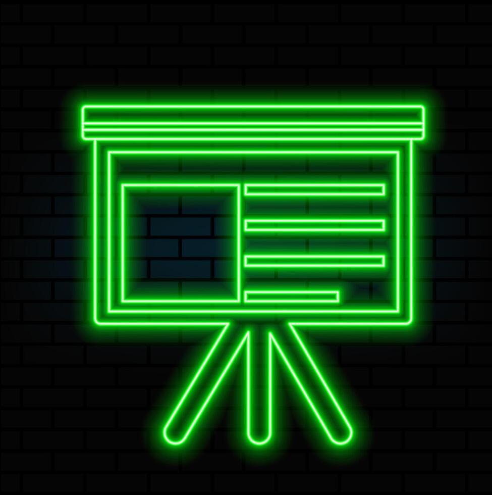 data analysis diagram financial business framework presentation. neon style..green color vector