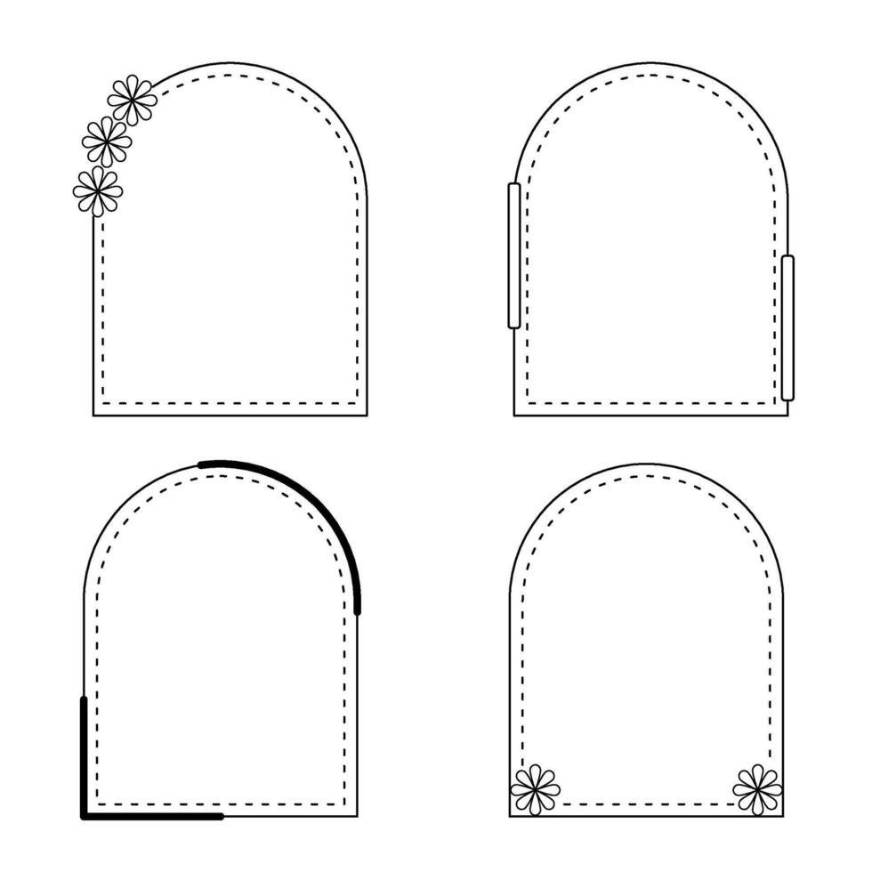 frame set create from square shape,black line. vector
