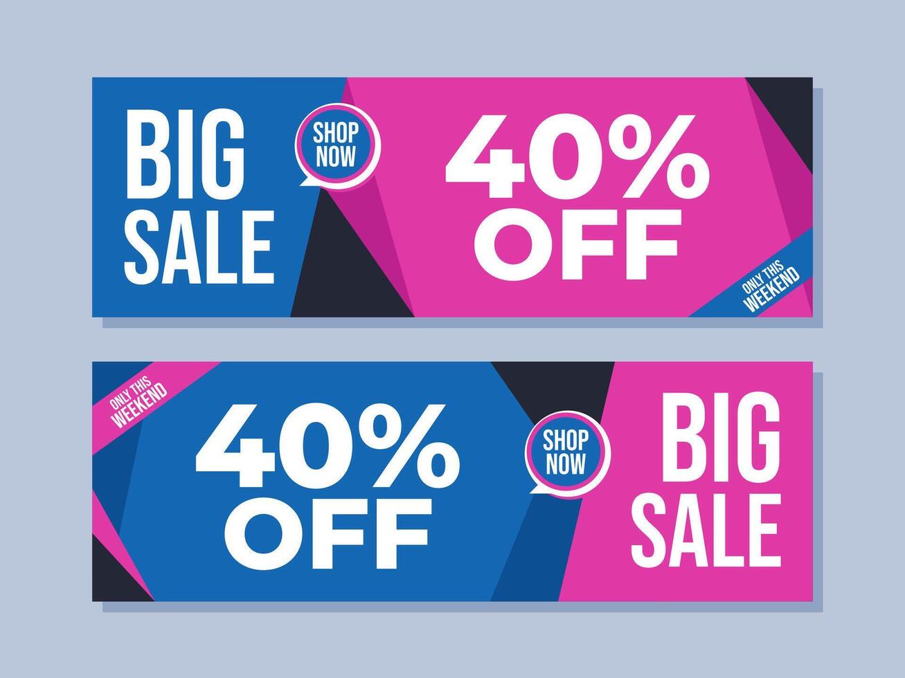 Flat sale banner template vector