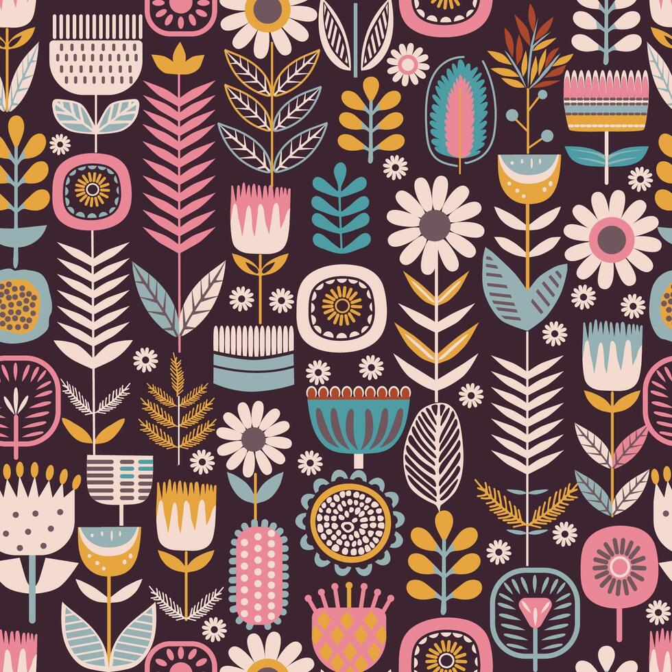 flowers on the background of leaf ornament vector