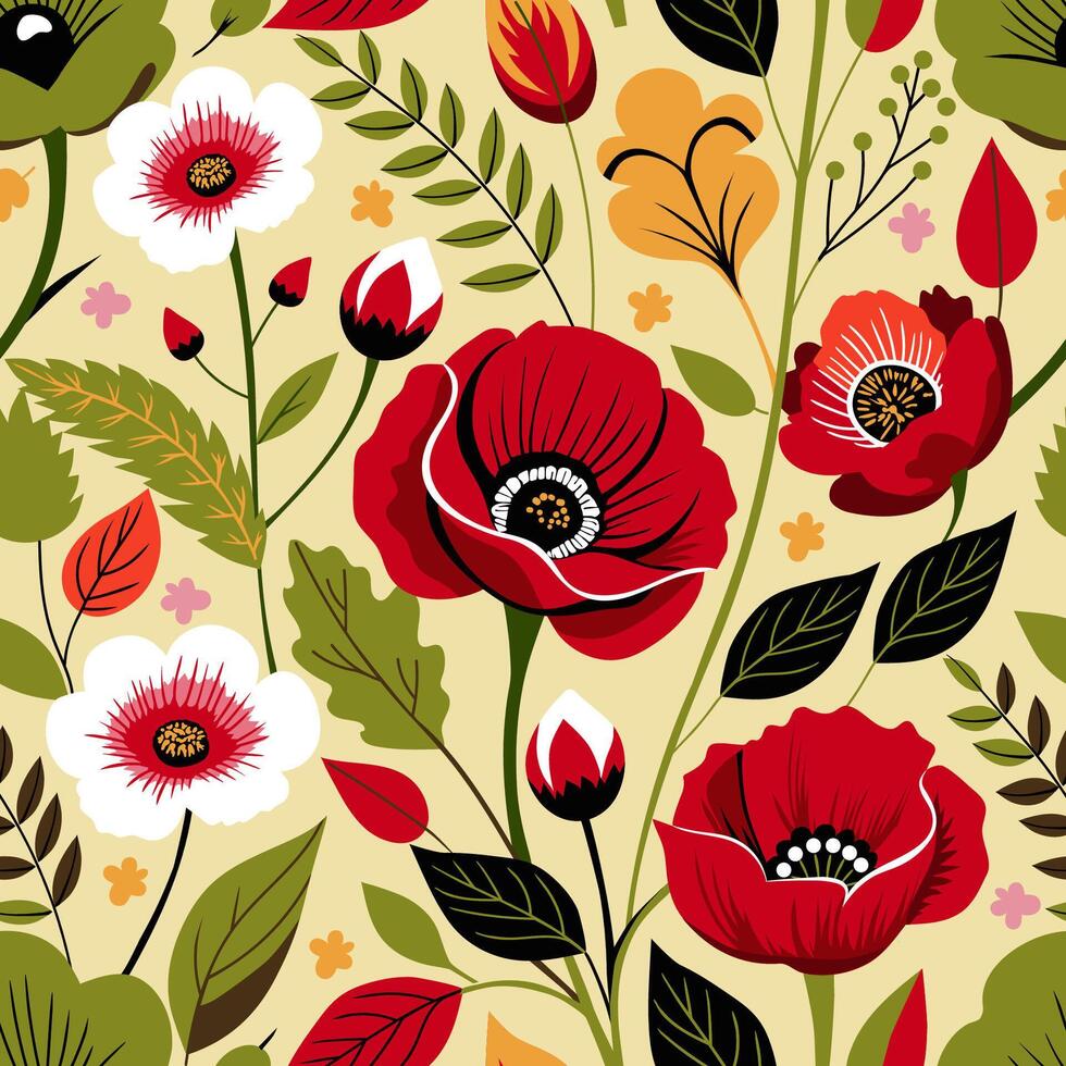 bright flowers on a light background vector