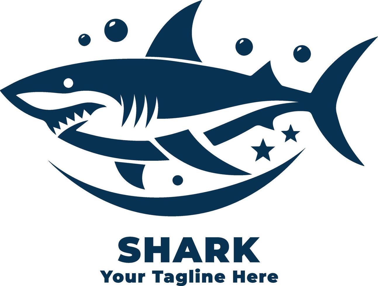 Logo Shark Simple Design With Flat Background vector